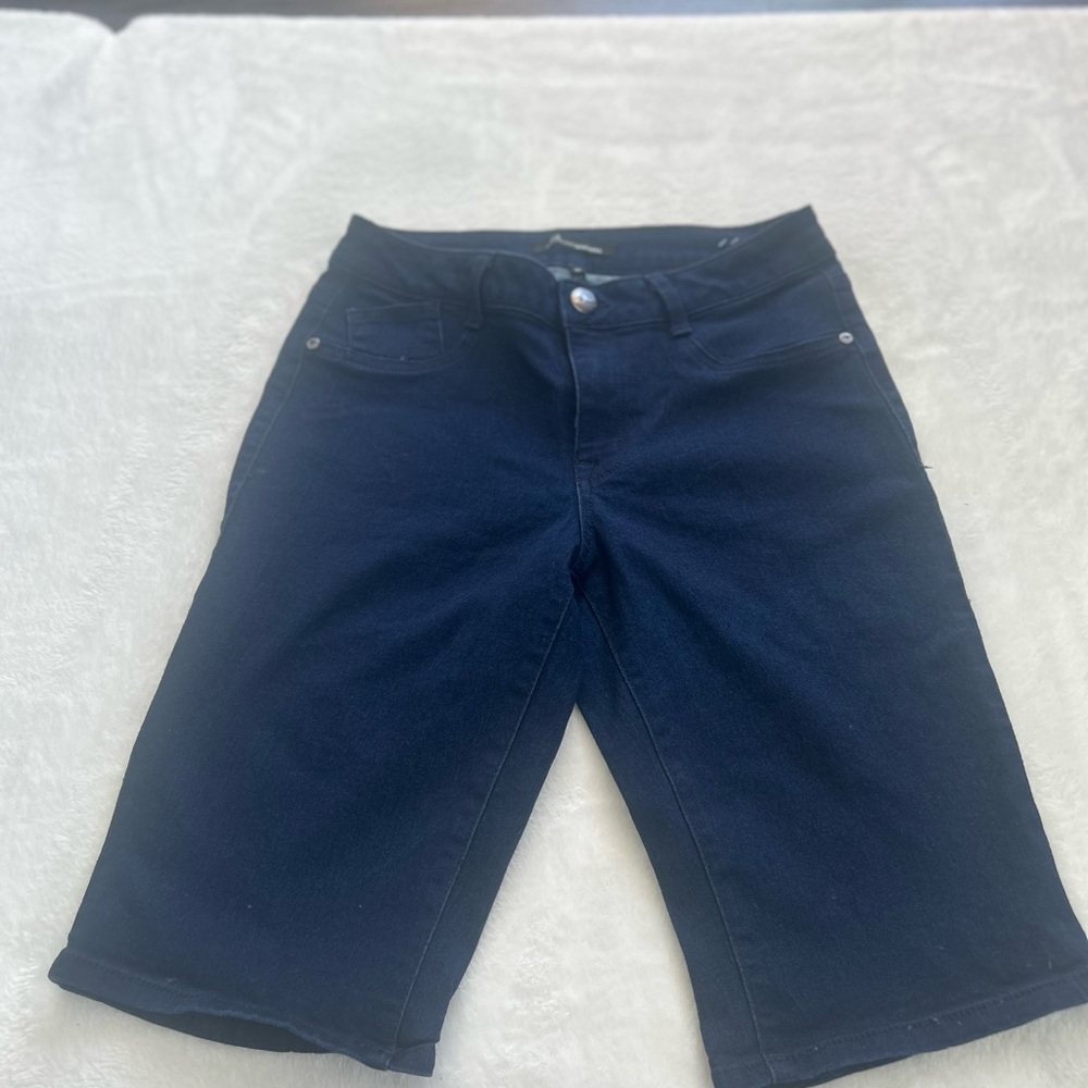 Dark Blue Denim Bermuda Shorts
